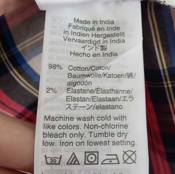 JCrew Tartan Plaid Button Down Blouse Top Ruffle Christmas Holiday Sz Xs - Picture 5 of 6